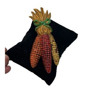 Papel Giftware Vintage Pin Brooch Thanksgiving Harvest Corn Red Orange Yellow Us